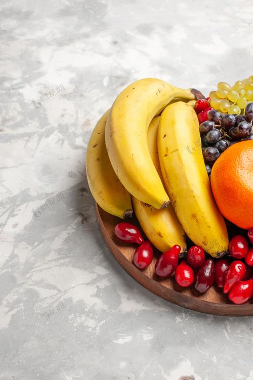 水果 香蕉 蔬菜 葡萄 饮食 新鲜 观 浆果 农产品 生的 山茱萸 可食用